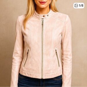 Ivanka Trump Vegan Soft Suede Blush Pastel Pink Jacket